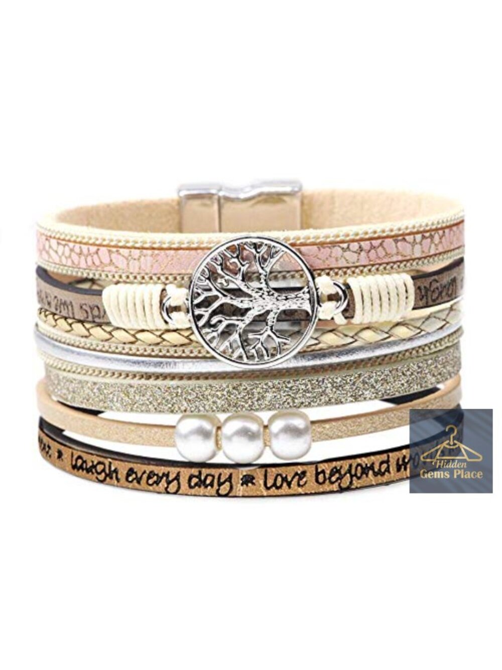 Tree of Life Boho Leather Wrap Bracelet Inspirational Gift